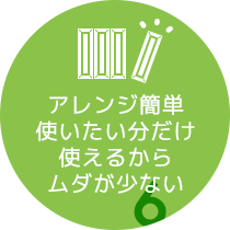 アレンジ簡単 使いたい分だけ使えるからムダが少ない